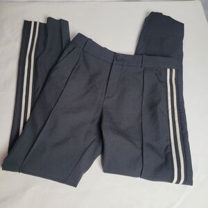 Bouchra Jarrar Paris Designer Trouser Pants Black White Stripe Wool Blend 23 T36